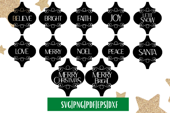 Arabesque Christmas Ornament SVG Bundle for Crafts and Graphics