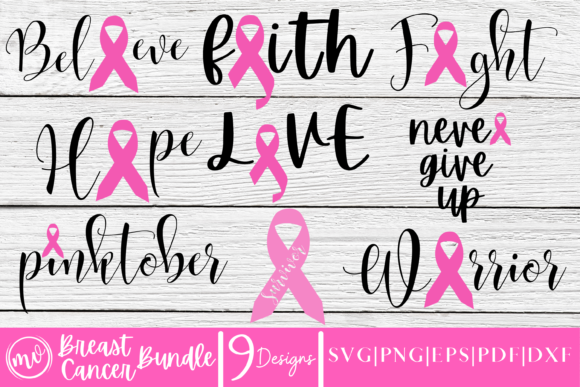 Breast Cancer SVG Bundle - 9 for Crafts and Graphics