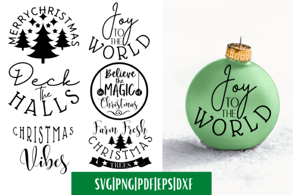 Christmas Ornament SVG Bundle - 6 V2 for Crafts and Graphics