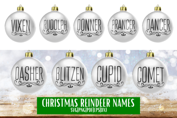 Christmas Reindeer Names SVG Bundle Review
