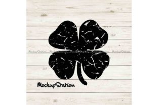 Clover Grunge Distressed Shamrock Graphics for Crafts