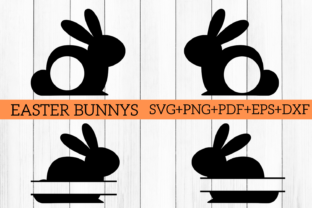Easter Bunny Split Monogram Cut Files for Crafts and Graphics
