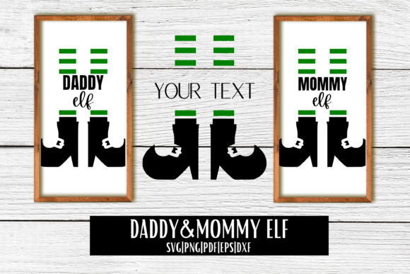 Elf Parents Split SVG for Crafts and Graphics