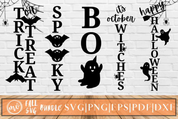 Halloween Porch Sign Bundle - 5 Graphics for Crafts