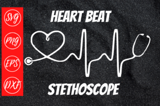 Heart Beat Stethoscope Cut File for Graphics and Crafts