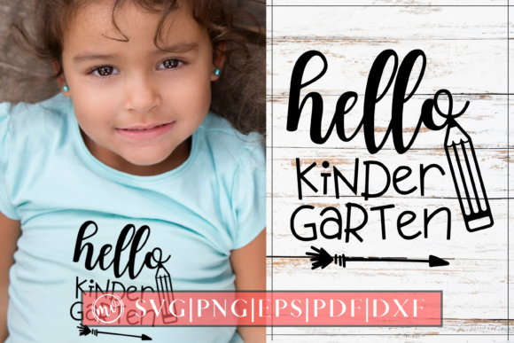 Hello Kindergarten Design Cut File for Graphics and Crafts