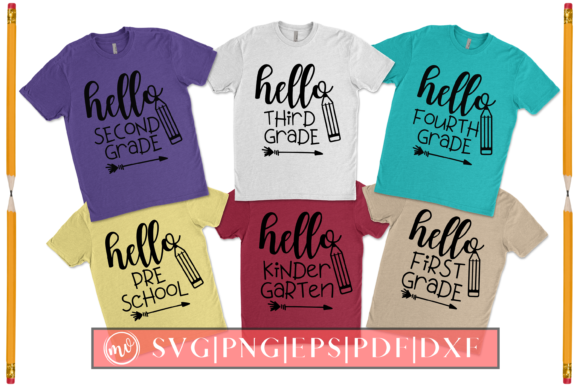 Hello School Mini Bundle - 6 Graphics for Creative Crafts