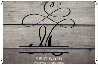 Letter M Split Monogram Cut File for Modern Graphics and Crafts