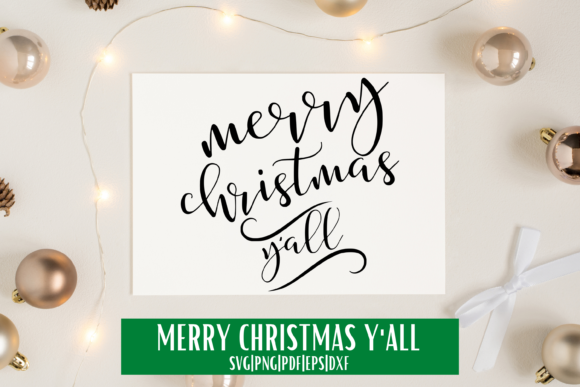 Merry Christmas Y all Script SVG for Crafts and Graphics