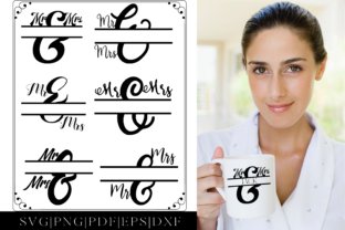 Mr Ms Split Monogram Cut File Bundle for Crafts and Graphics