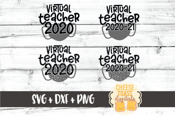 Virtual Teacher Mask Set of 4 - Graphics for Crafts